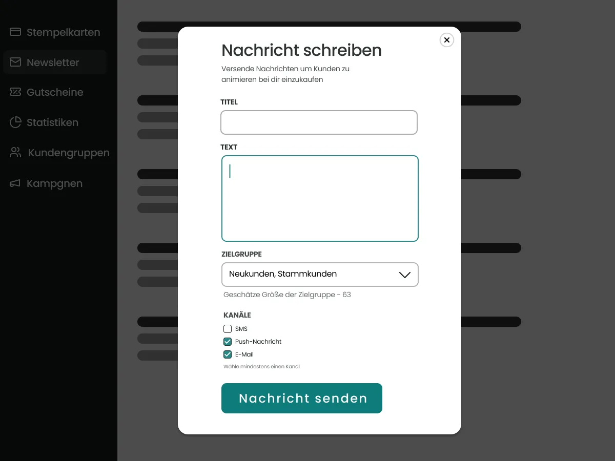 Newsletter Screenshot aus Goody Dashboard